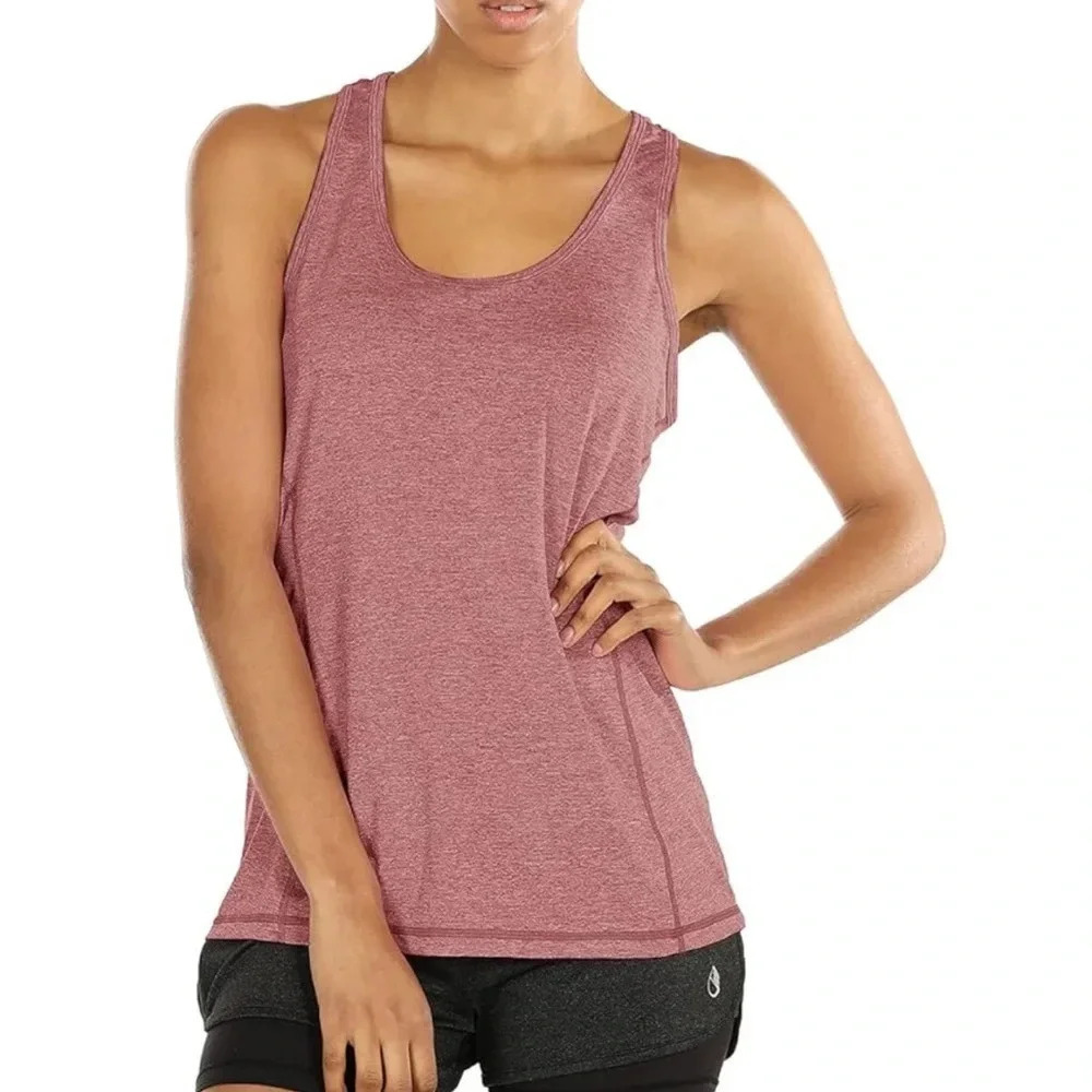 Women’s Icyzone burgundy heathered racerback tank top Medium